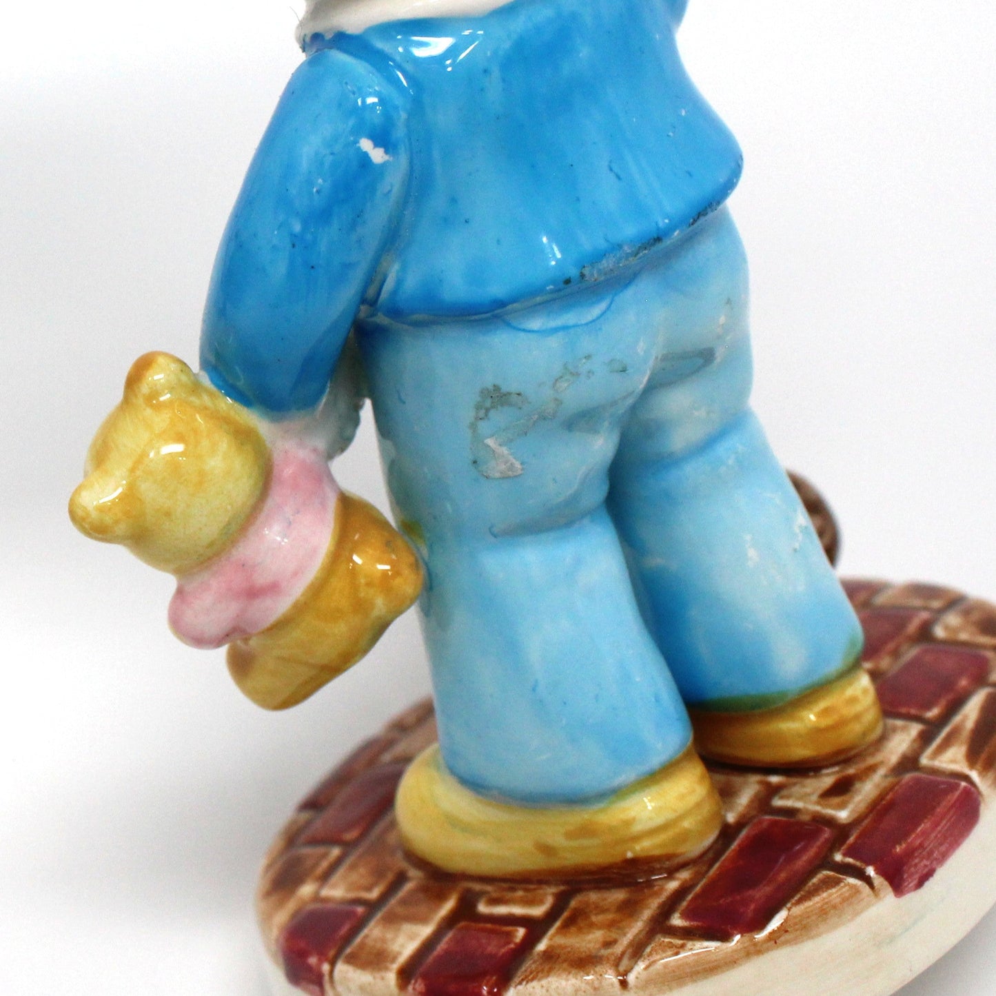 Figurines, Joan Walsh Anglund, Boy and Girl, 1981, Set of 2, Flower Girl, Teddy Bear Boy, Vintage