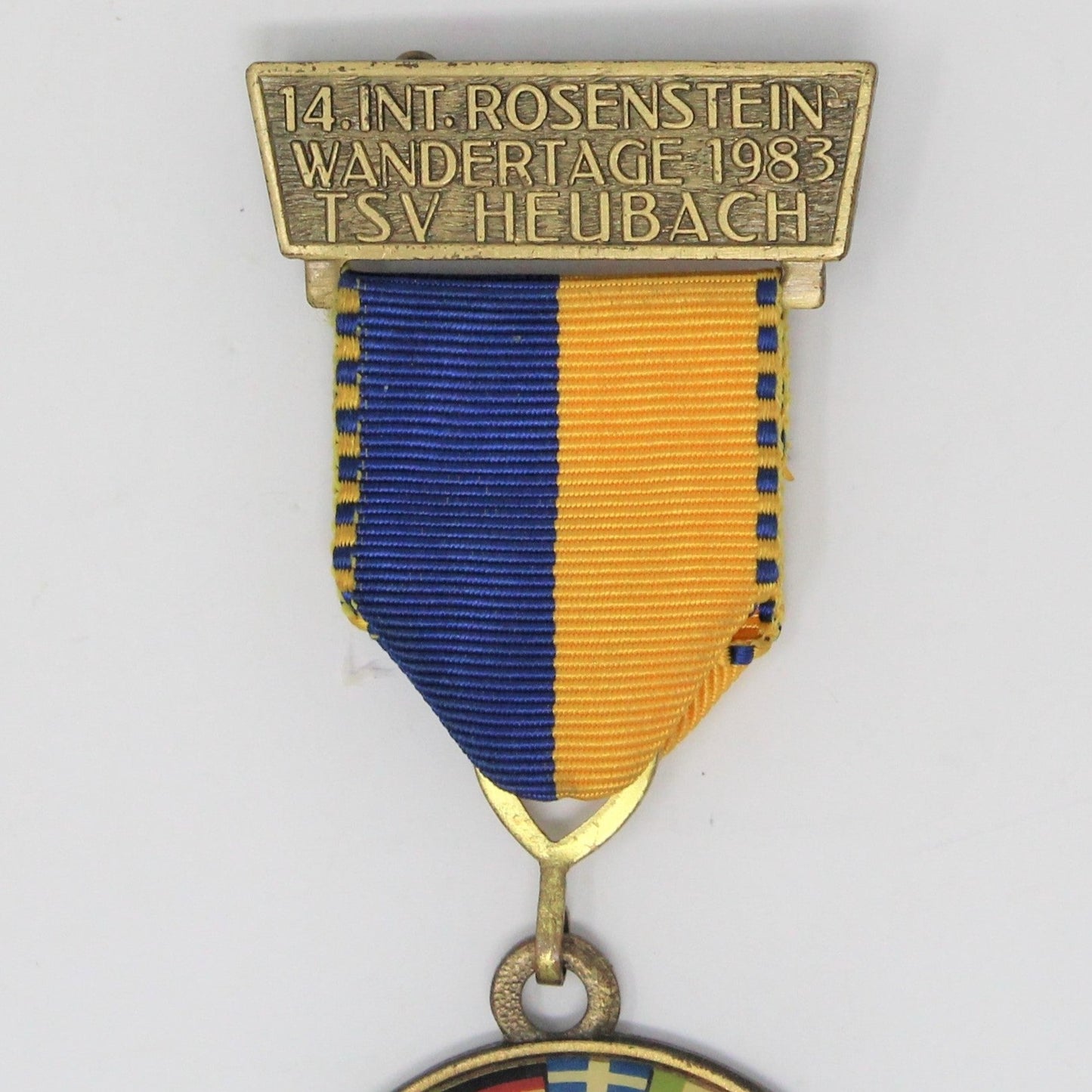 Medal, XXIII Olympische Spiele Rosenstein Wandertage, Brass, Los Angeles 1984, Vintage