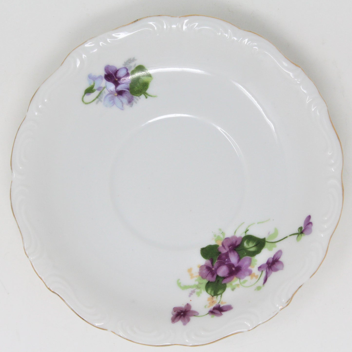 Teacup and Saucer, HB, Purple Violets, Japan, Vintage