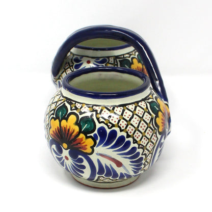 Condiment Set, IMP Puebla Mexico Talavera Pottery, Hand Painted Ceramic Artwork, Floral