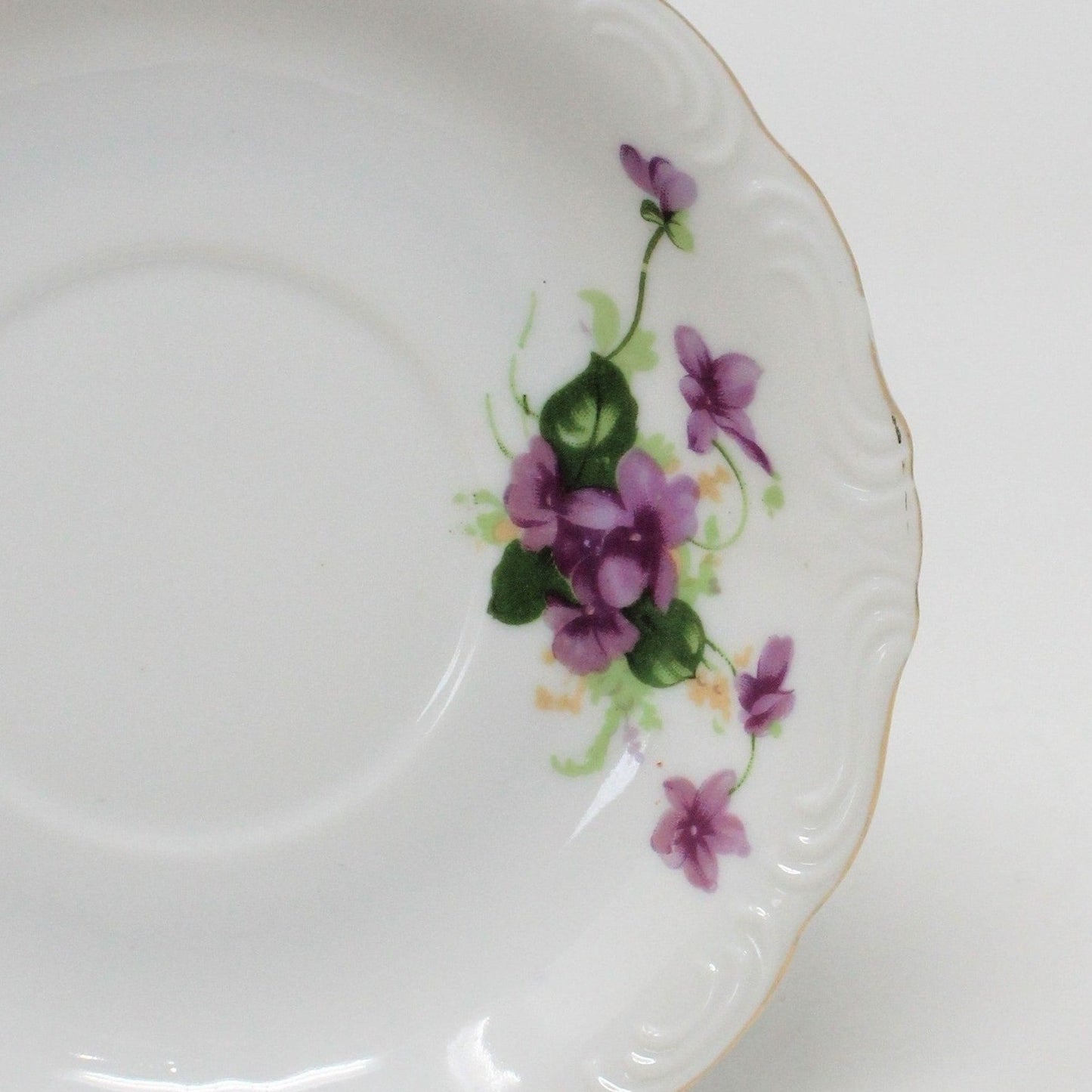 Teacup and Saucer, HB, Purple Violets, Japan, Vintage