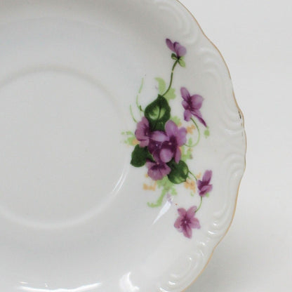 Teacup and Saucer, HB, Purple Violets, Japan, Vintage