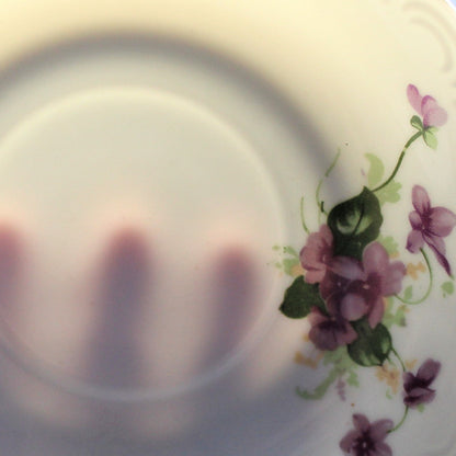 Teacup and Saucer, HB, Purple Violets, Japan, Vintage