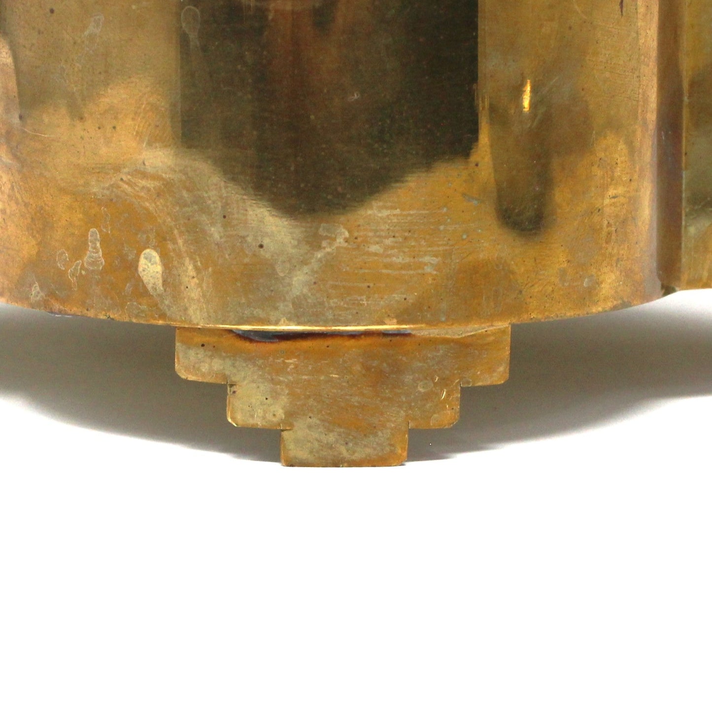 Planter, Brass Cachet Pot, Quatrefoil Footed, Vintage