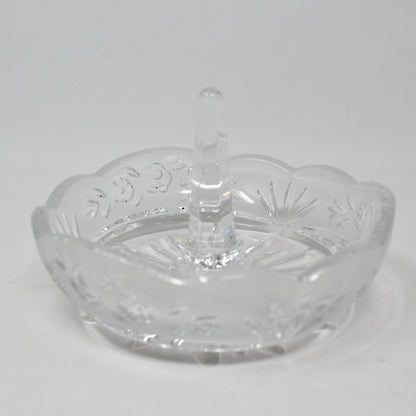 Ring Holder, Oneida, Southern Garden Frosted, Crystal, Germany, 4"