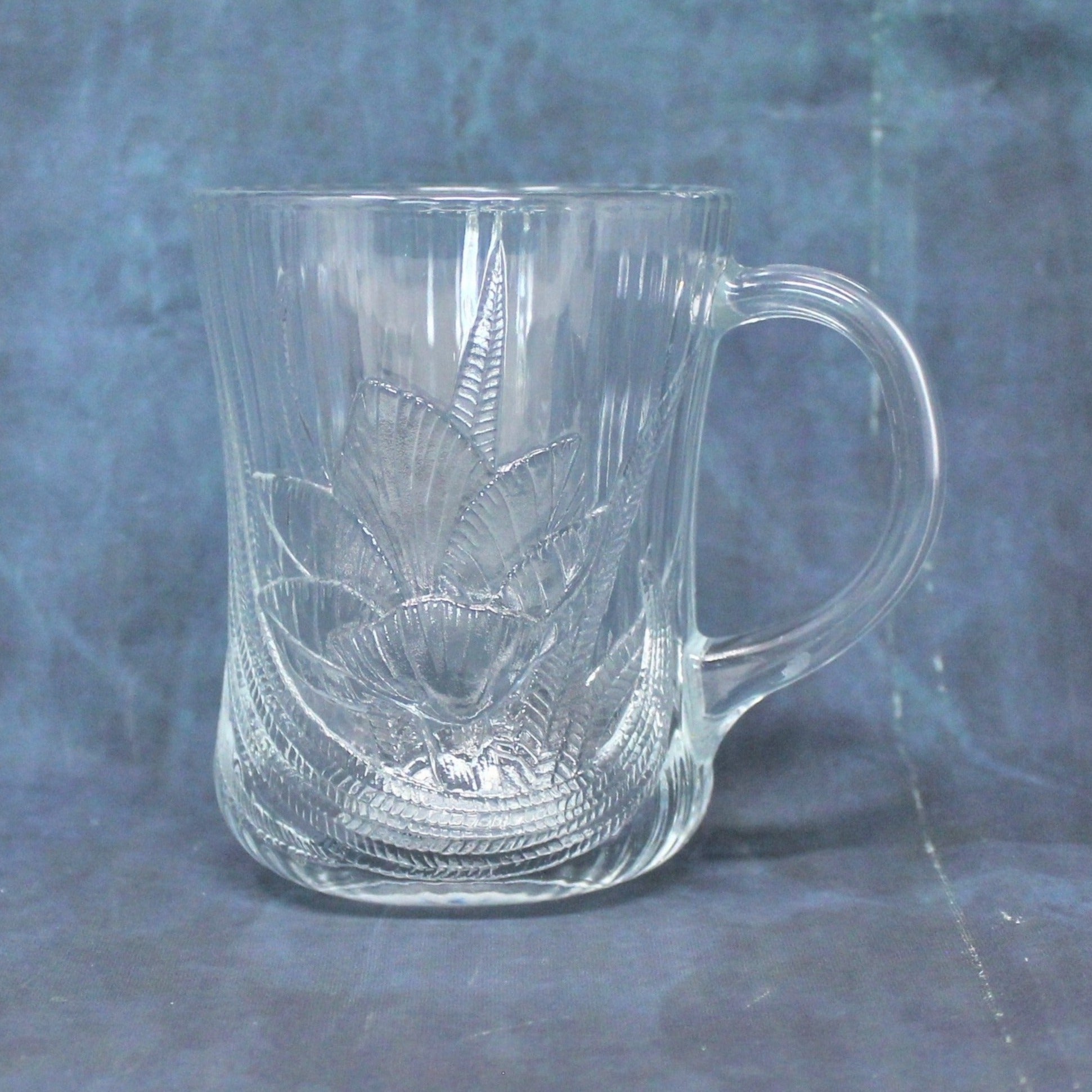 Arcoroc Canterbury Crocus Vintage Clear Glass Cups Mugs Set of 4