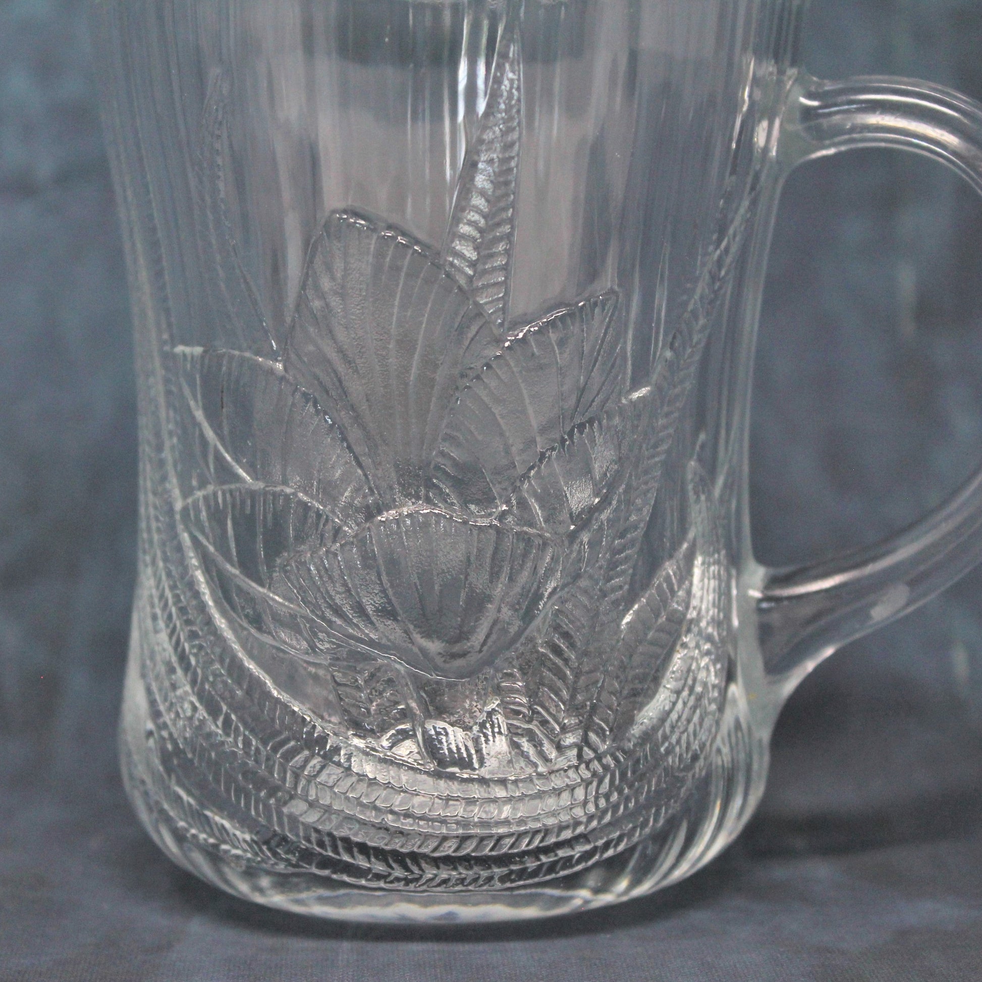 Arcoroc Canterbury Crocus Vintage Clear Glass Cups Mugs Set of 4