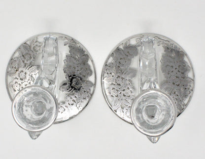 Candle Holders, Silver City / Fostoria, Silver Overlay, Baroque, Set of 2, Vintage