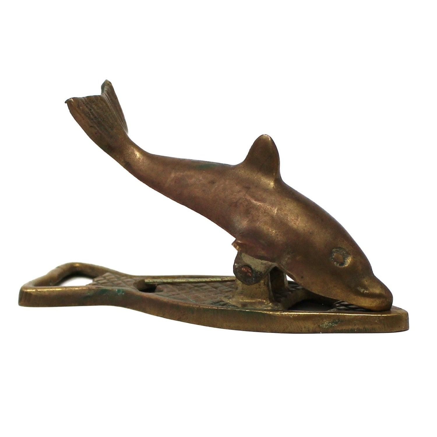 Vintage Brass Dolphin Bottle Opener plus Memo / Order Clip Holder, Bar Tools, Office  Accessories, Nautical Coastal Home Decor, Marine Animals, (Discontinued)