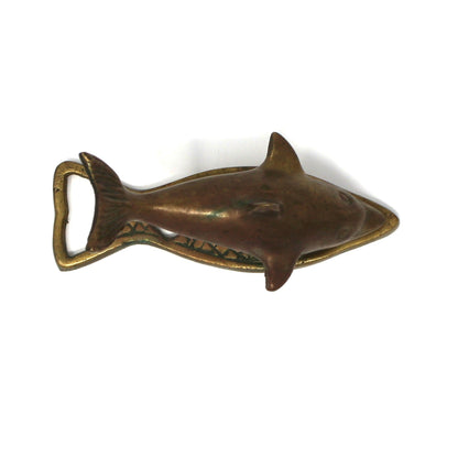Bottle Opener, Brass Dolphin Bottle Opener / Clip / Memo Holder, Vintage