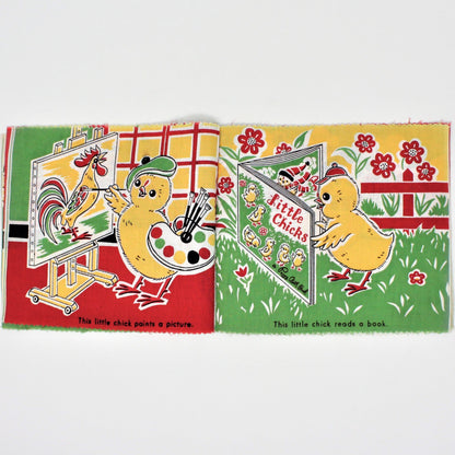 Children's Book, Peggy Cloth Book, Little Chicks, Steiner, Vintage 1965 RARE
