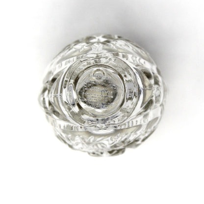 detail on bottom of glass cut bottle