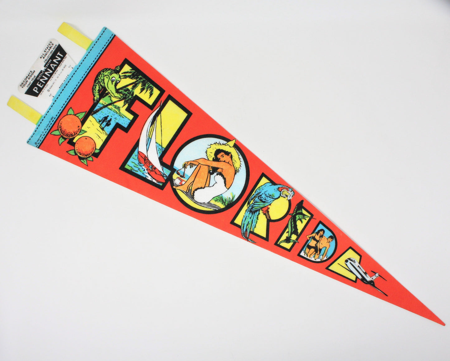 Pennant, Florida Souvenir Collectible, Trench Mfg, Vintage, 25"