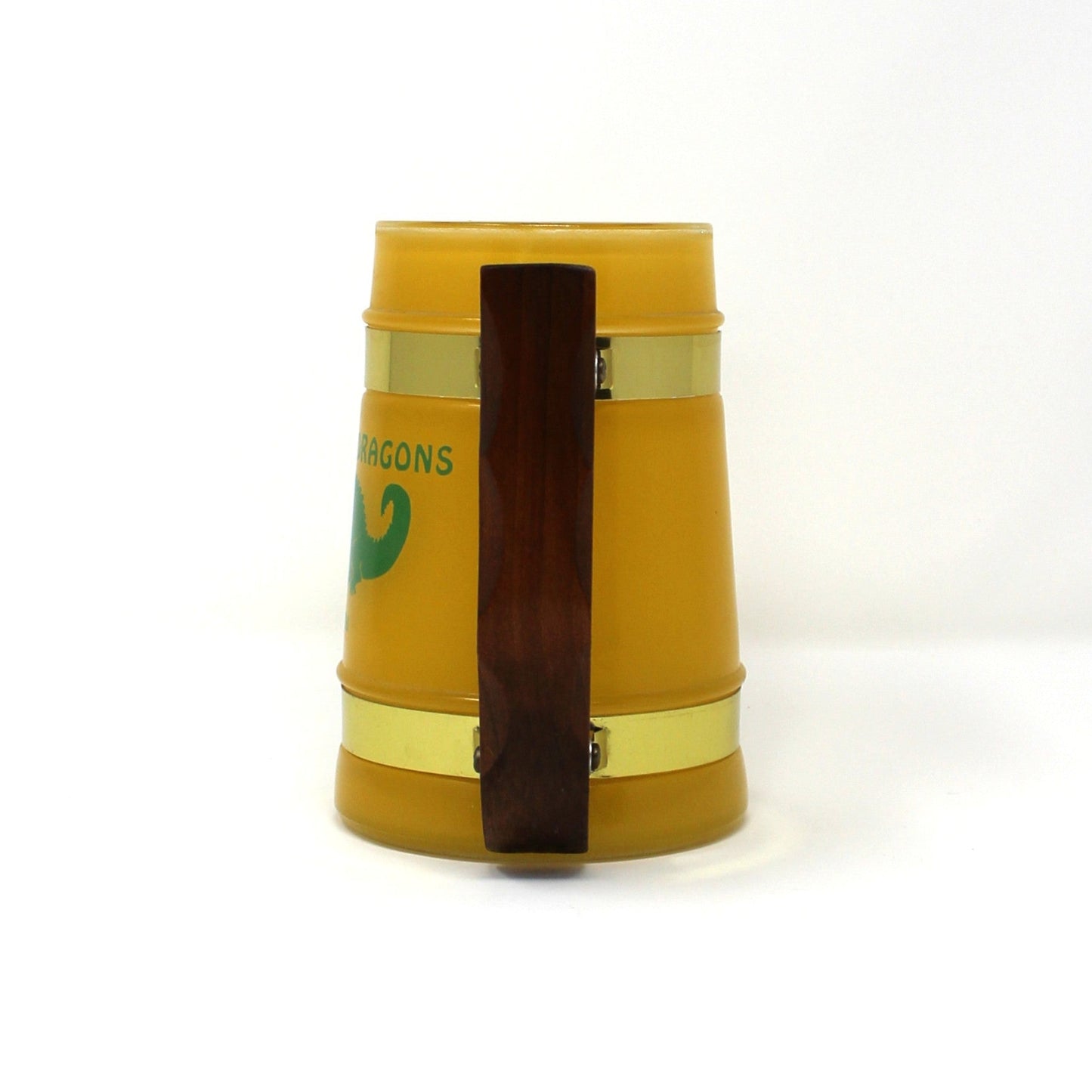 Beer Mug, Siesta Ware Barrell Style Mug, Wood Handle, School Memorabilia, Dupont Dragons Class of 58, Vintage