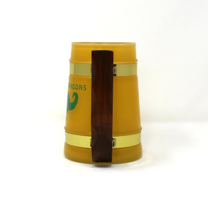 Beer Mug, Siesta Ware Barrell Style Mug, Wood Handle, School Memorabilia, Dupont Dragons Class of 58, Vintage