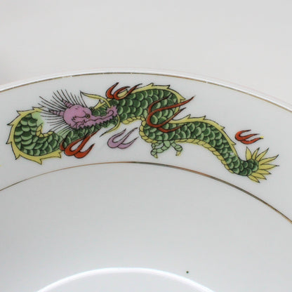 Ramen / Soup Bowls, Green Dragons, Set of 2, Japan