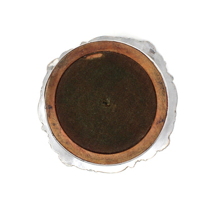 Bottle Coaster, Silver Plated & Wood, Ornate Victorian, England, Antique