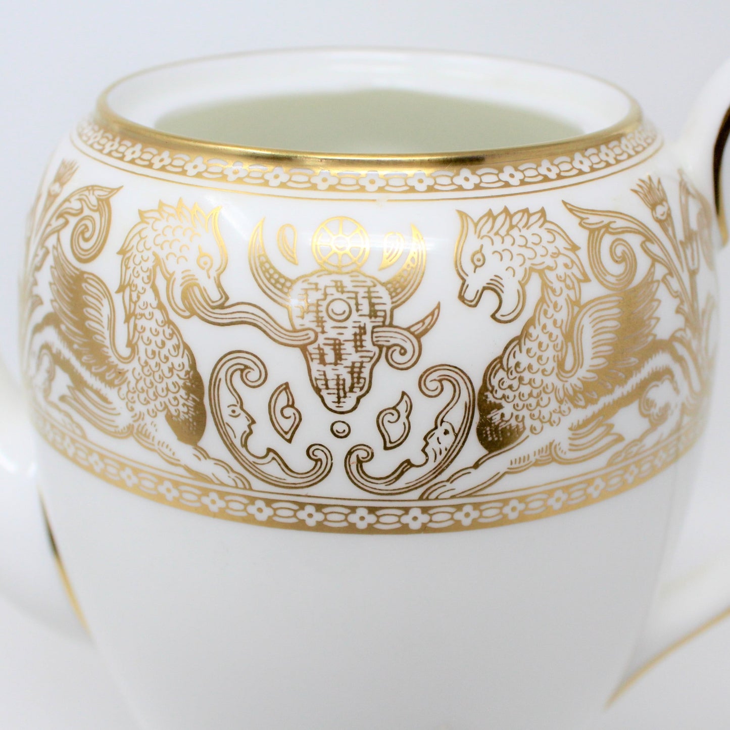Close up of Dragons on the Florentine Gold pattern