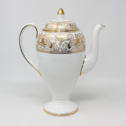 Coffee Pot, Wedgwood, Florentine Gold, Bone China, England, Vintage