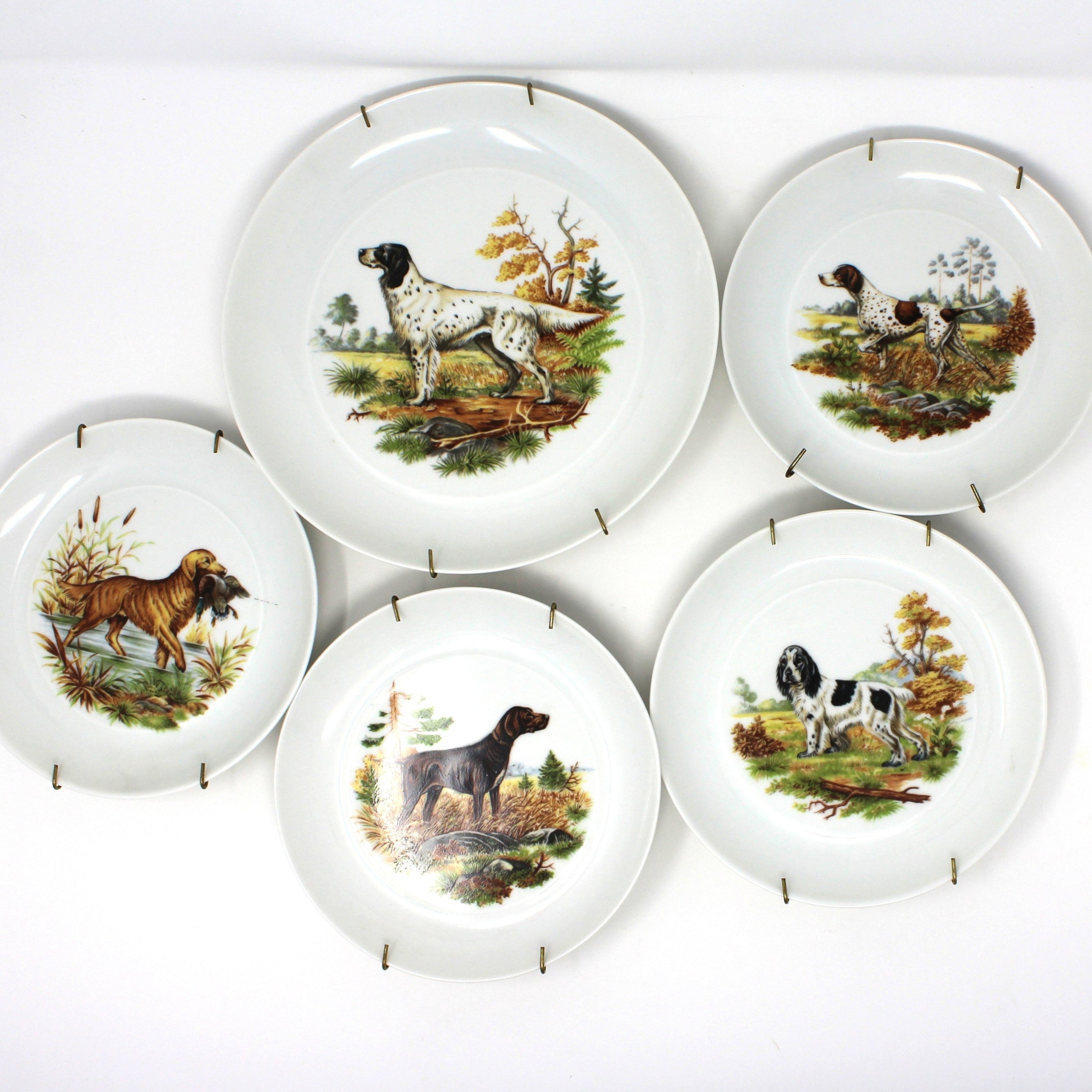 Vintage 1960s Bidasoa Hunting Dogs Plates, Set of 5 – Antigo Trunk