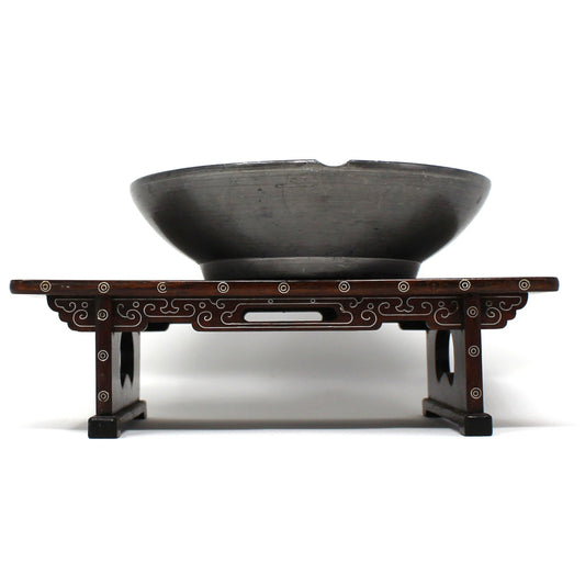 Decorative Bowl, Rose Medallion, Famille Rose, Encased in Pewter, Hand Painted, ACF, Vintage, SOLD