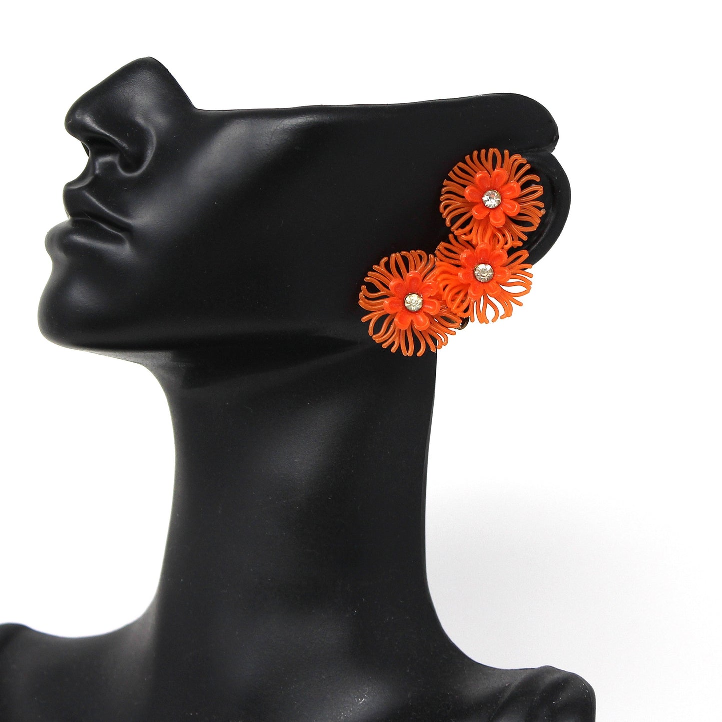 vintage earrings, floral ear climbers