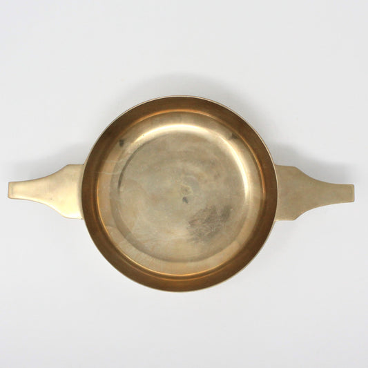 Drinking Handled Ceremonial Bowl, Loving Cup, Scottish Quaich, Brass, Vintage
