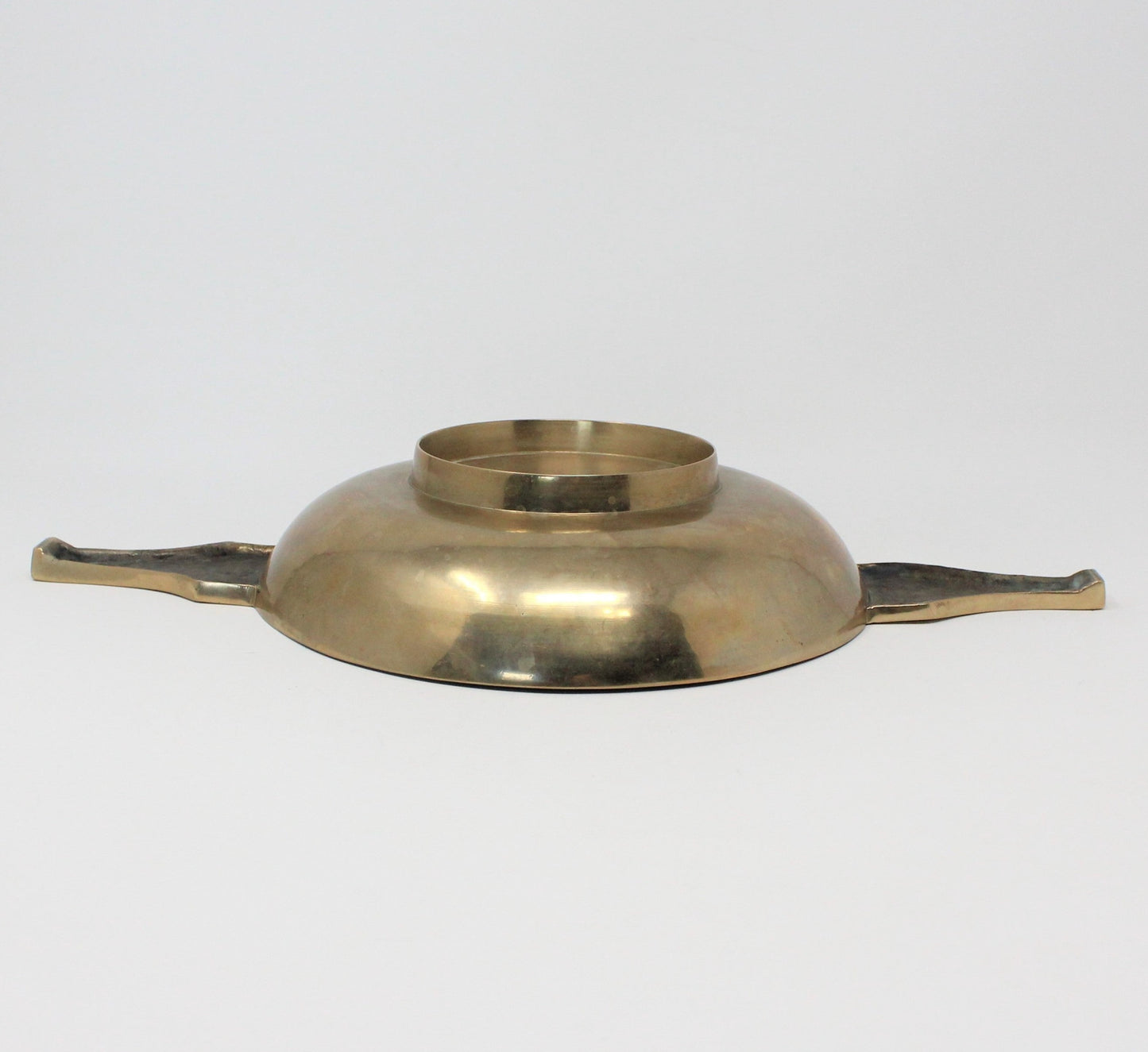 Drinking Handled Ceremonial Bowl, Scottish Quaich, Brass, Vintage, 20oz