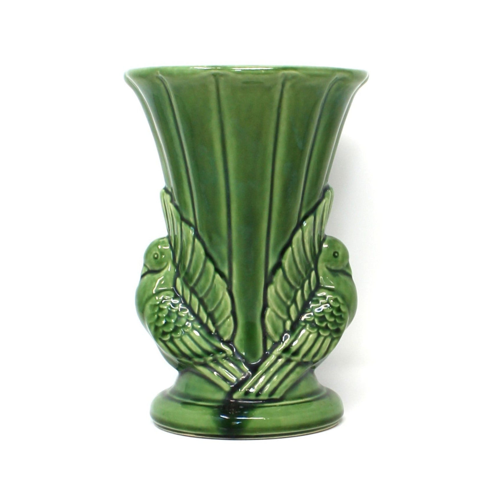 Shawnee pottery vase with two doves