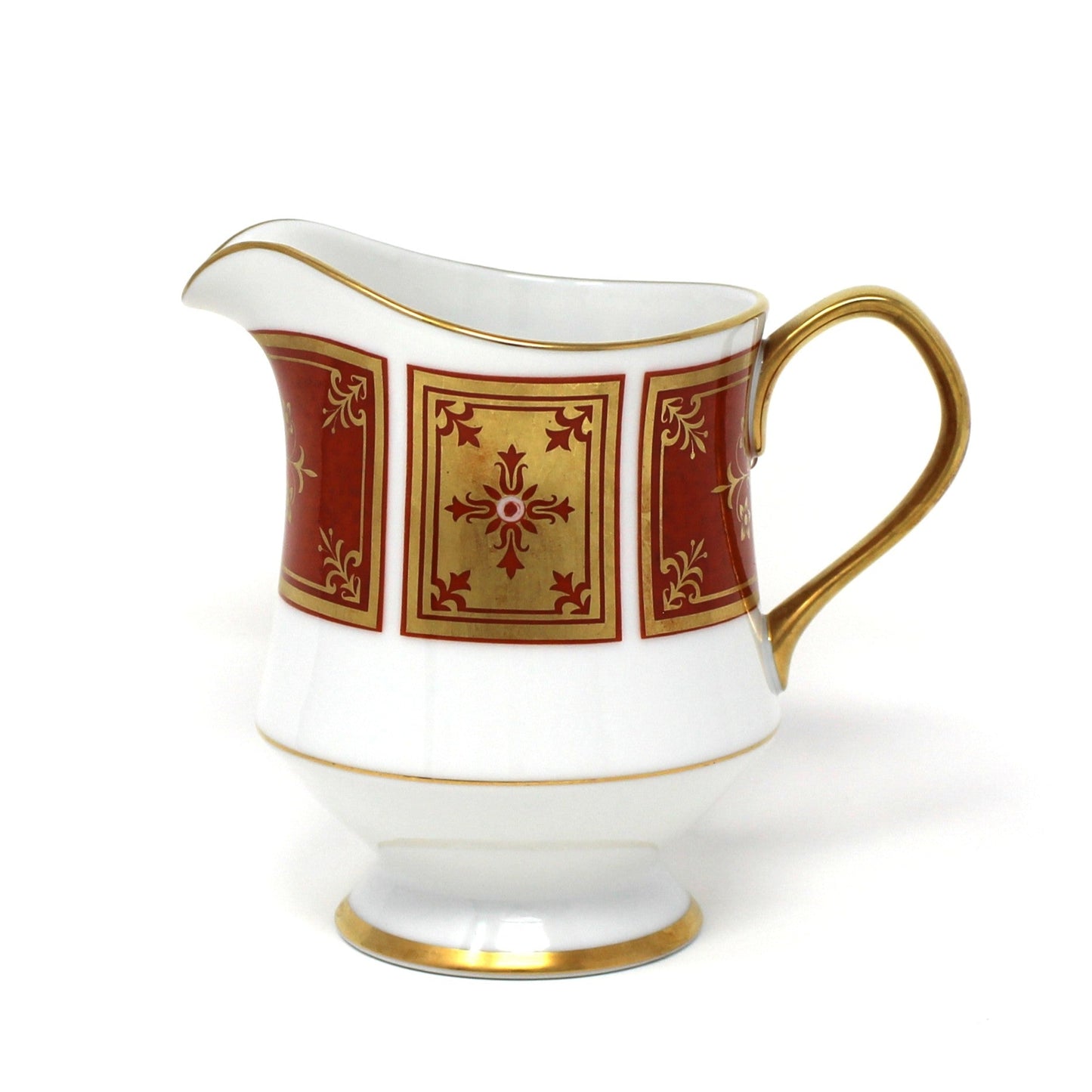 Creamer, Sango, Cumberland Pattern, Gold & Rust Red Panels, Vintage Japan