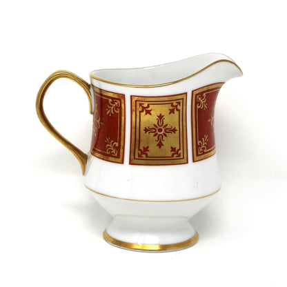 Creamer, Sango, Cumberland Pattern, Gold & Rust Red Panels, Vintage Japan
