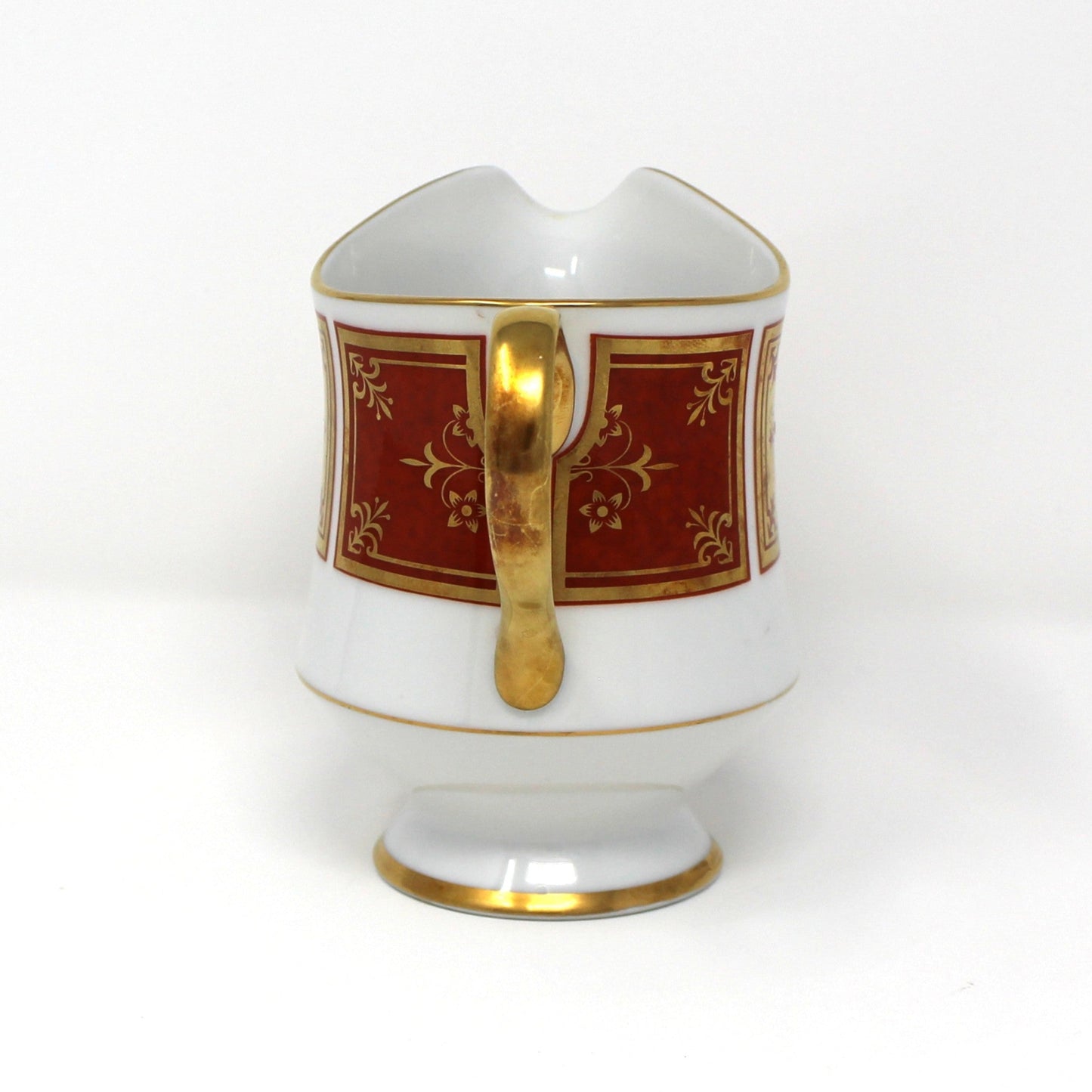 Creamer, Sango, Cumberland Pattern, Gold & Rust Red Panels, Vintage Japan