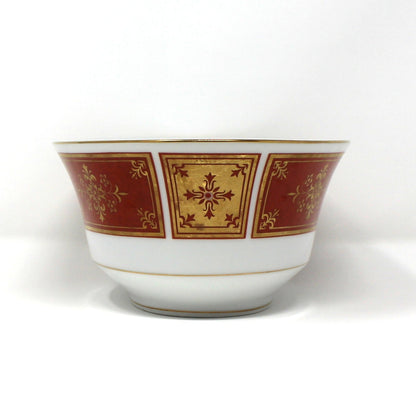 Serving Bowl, Sango, Cumberland Pattern, Oval, Gold & Rust Red Panels, Vintage Japan