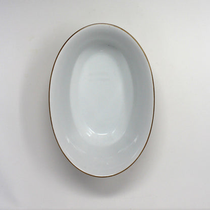 Serving Bowl, Sango, Cumberland Pattern, Oval, Gold & Rust Red Panels, Vintage Japan