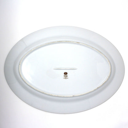 Serving Platter, Sango, Cumberland Pattern, Gold & Rust Red Panels, Vintage Japan 16"