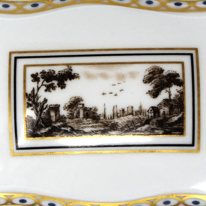 Trinket Box, Richard Ginori, Fiesole Pattern, Italian Scene, Covered Box, Porcelain, Vintage Italy