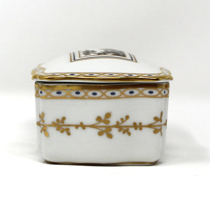 Trinket Box, Richard Ginori, Fiesole Pattern, Italian Scene, Covered Box, Porcelain, Vintage Italy