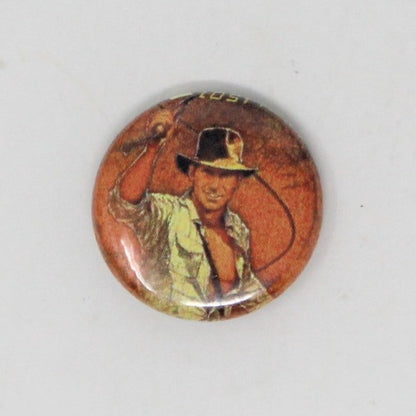 Pinback, Mini Pinback Button, Movies: Indiana Jones, Top Gun & Grease, Set of 3, Vintage