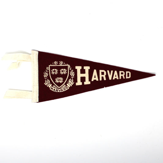 Pennant, School Pennant, Harvard University Collectible, Wool Felt, Vintage 8.75"