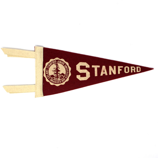 Pennant, School Pennant, Stanford University Collectible, Wool Felt, Vintage 8.75"
