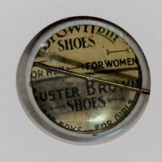 Pinback, Buster Brown,Shoes, Brownbilt Club Pin Advertising Button, Vintage