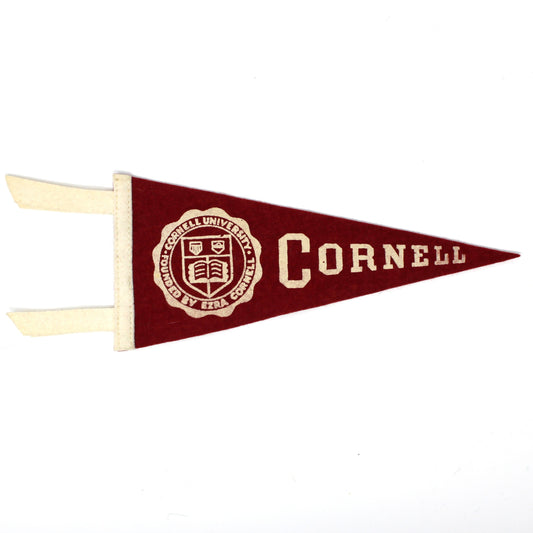 Pennant, School Pennant, Cornell University Collectible, Wool Felt, Vintage 8.75"
