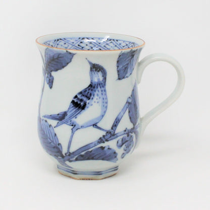 Mug, Fitz & Floyd, Yamadori Pattern, Blue Bird on Branch, Sometsuke Japan, Vintage