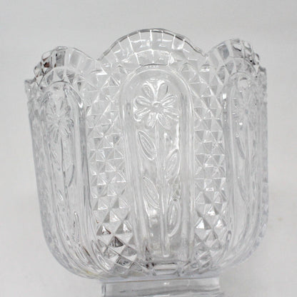 Candle Holder, Avon, Pressed Glass, Daisy and Diamond, Fostoria Pattern, Vintage