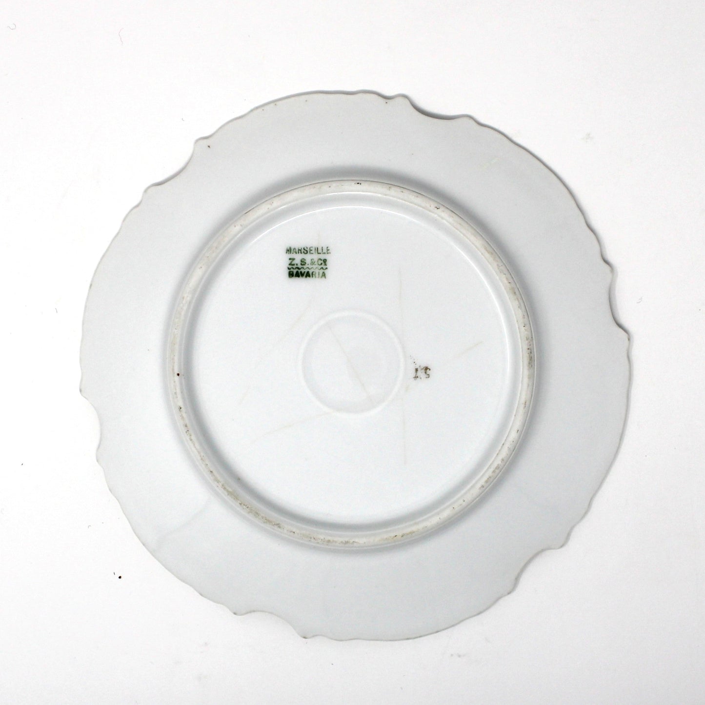back view of antique decorative plate with Bavaria backstamp  