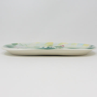 Trinket Box & Tray, Vanity Set, Vohann of California, Camille Green Floral, Vintage