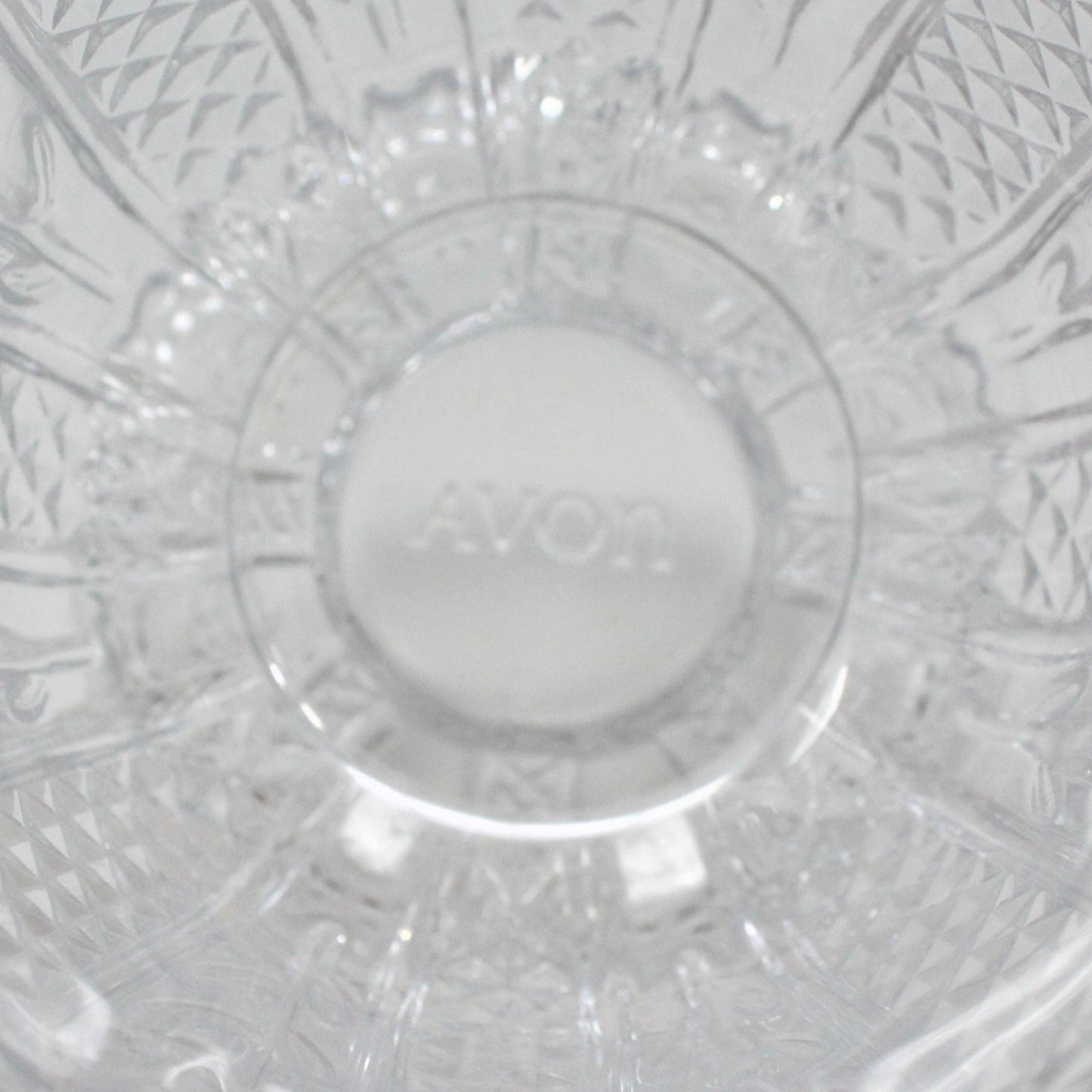 Candle Holder, Avon, Pressed Glass, Daisy and Diamond, Fostoria Pattern Vintage