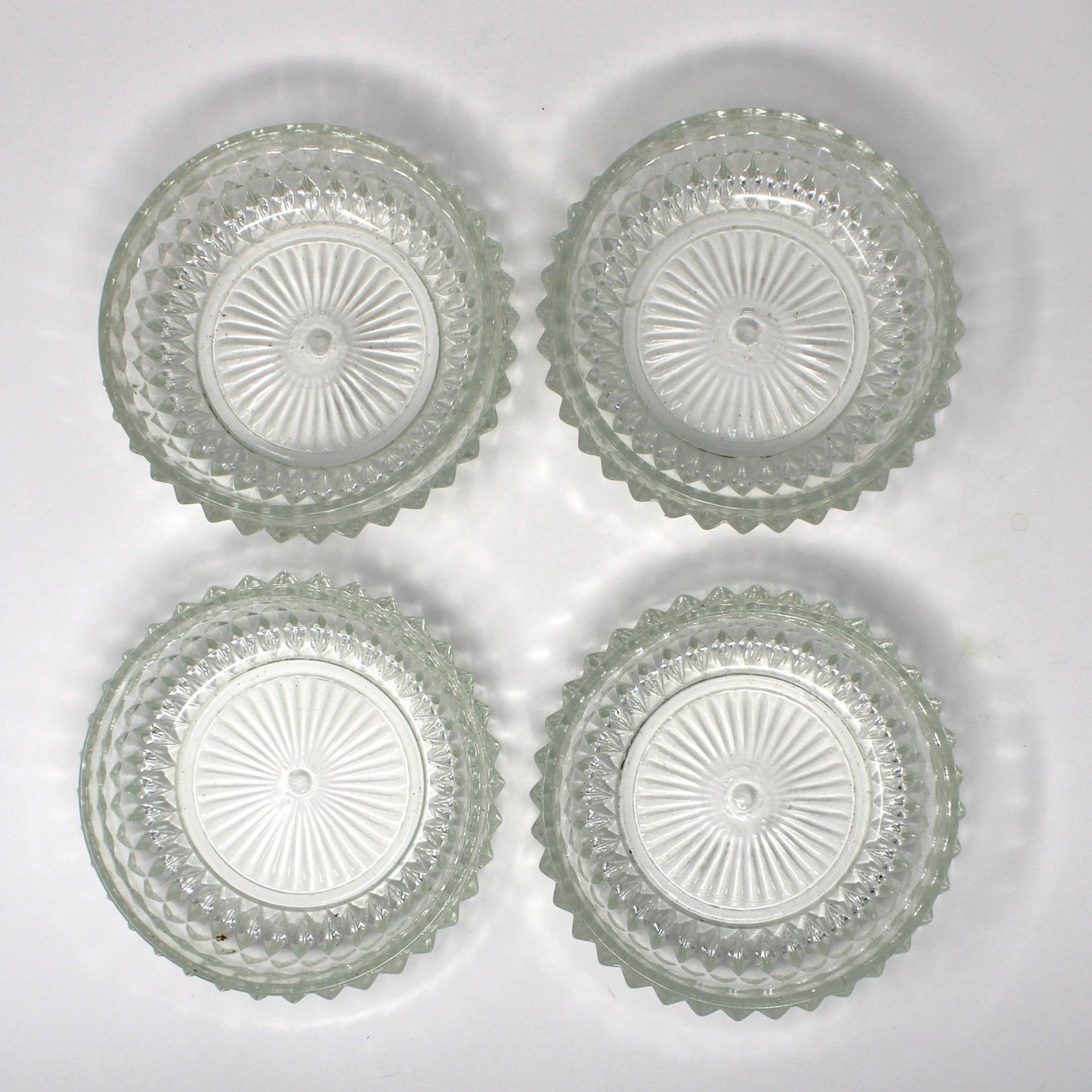 Four glass cereal bowls with decorative Diamond Point pattern.  In  original box. 
