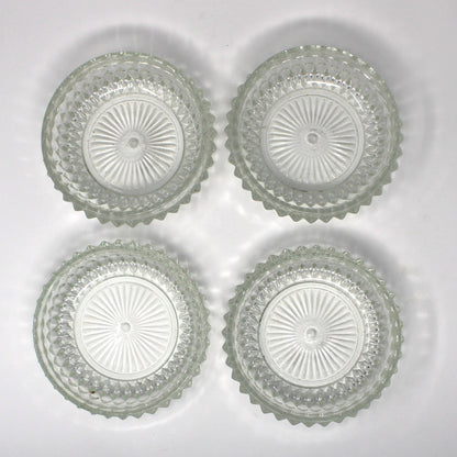 Four glass cereal bowls with decorative Diamond Point pattern.  In  original box. 