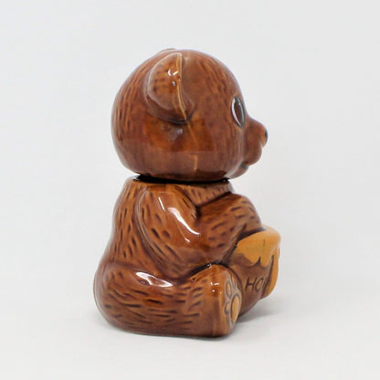 Dispenser, Honey Bear Jar / Pot, with Honey Dipper, Ceramic, Vintage